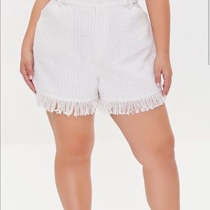 NWT forever 21+ white tweed shorts